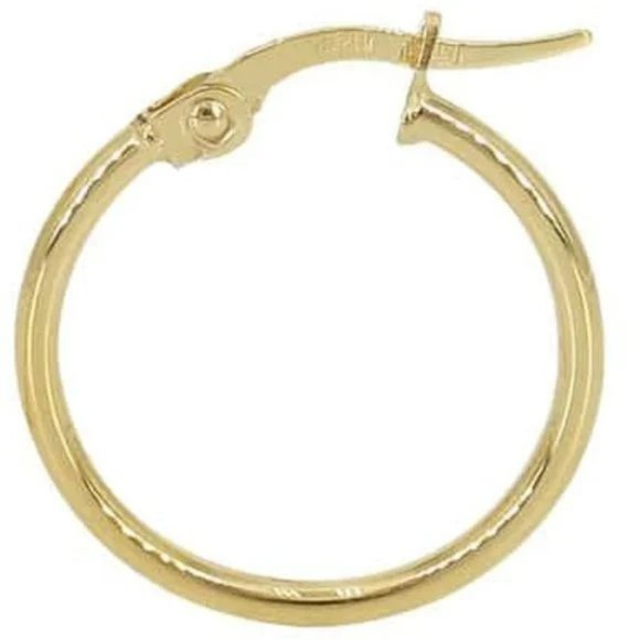 Large 50 mm Gold Hoop Earrings Real 10K Yellow Gold Hoops NEW! Stamped 10K - Picture 2 of 4